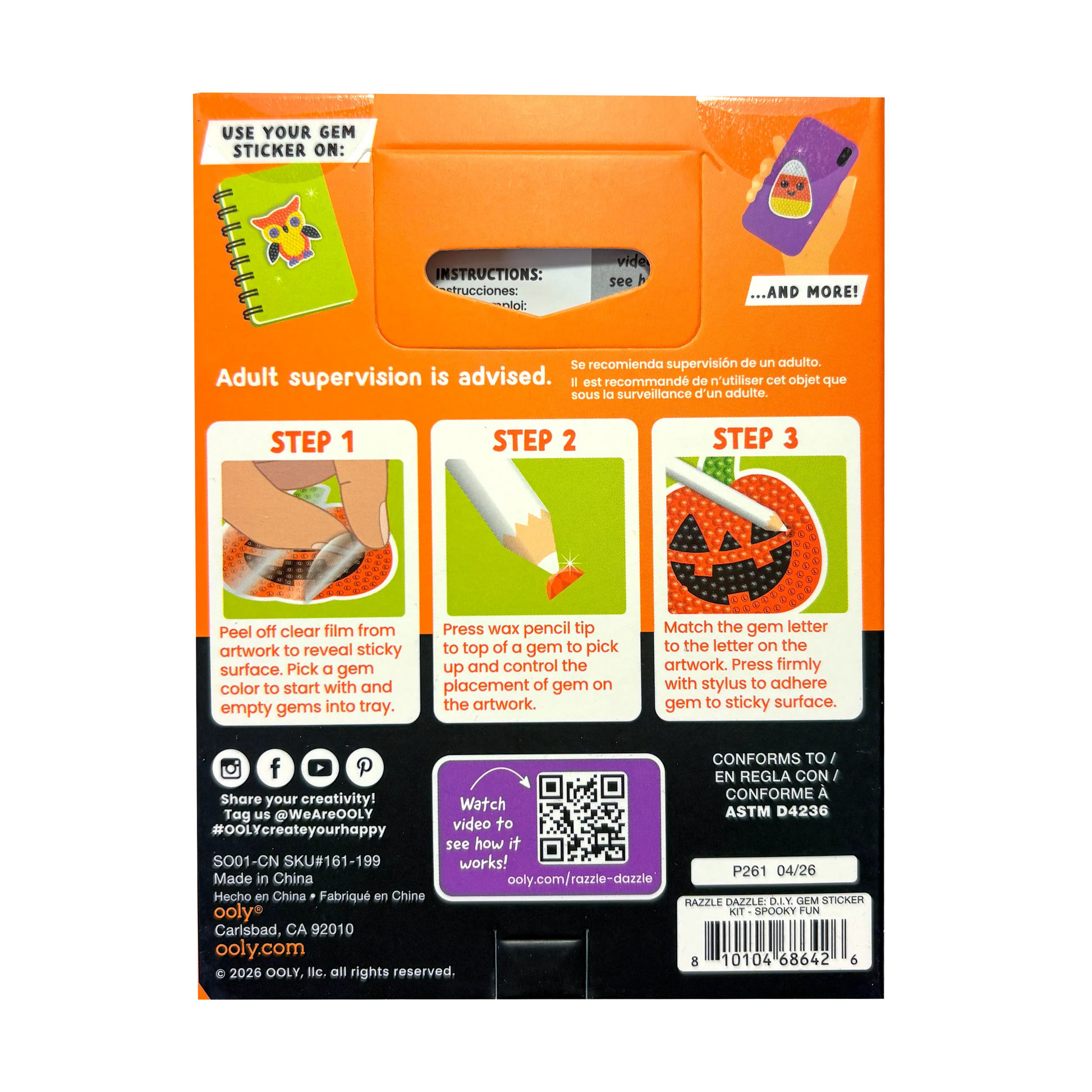 Mini Razzle Dazzle DIY Gem Sticker Kit - Spooky Fun - view 6