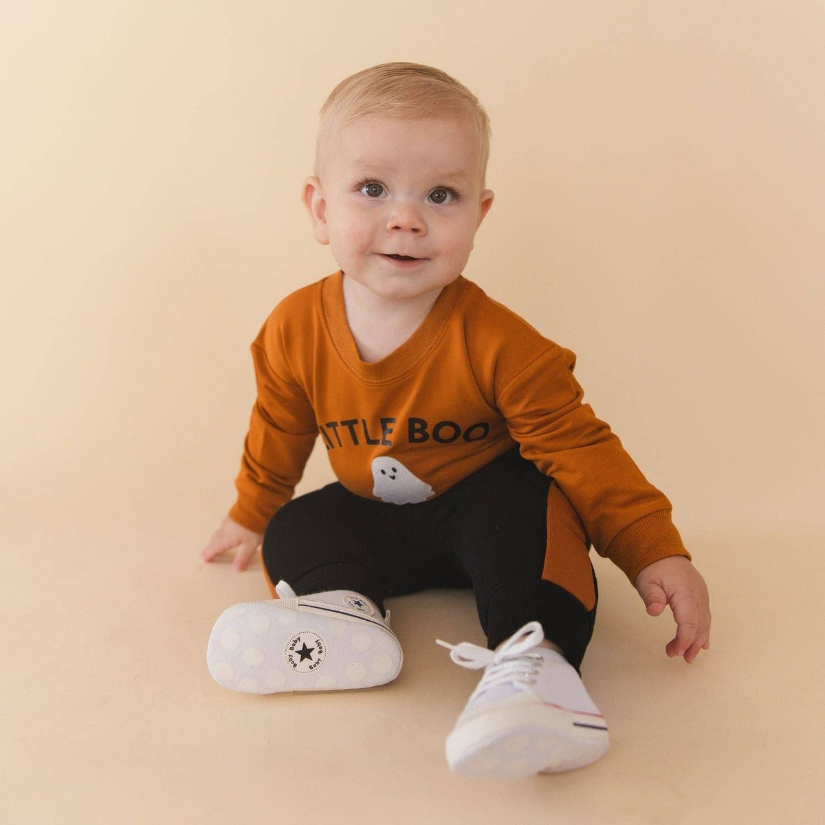 Little Boo Patch Halloween Long Sleeve Romper - view 2