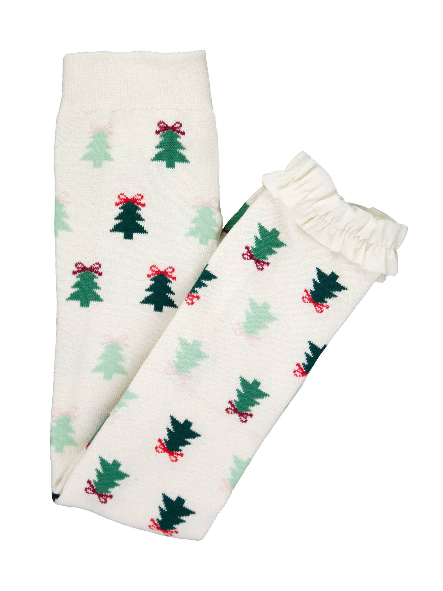 Spruced Up Christmas Tree Footless Ruffle Tights