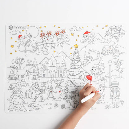 Silicone Reusable Coloring Mat Set Special Edition CHRISTMAS