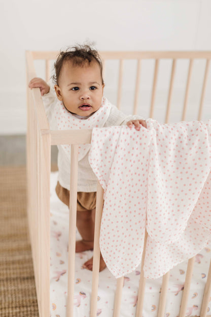 Blush Dots Bamboo Muslin Crib Sheet