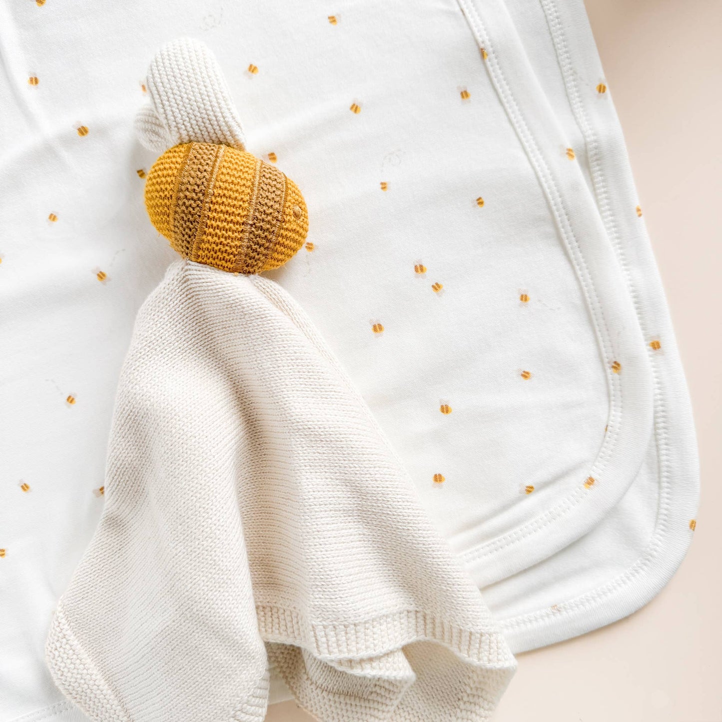 Honey Bee Organic Cotton Knit Swaddle Blanket