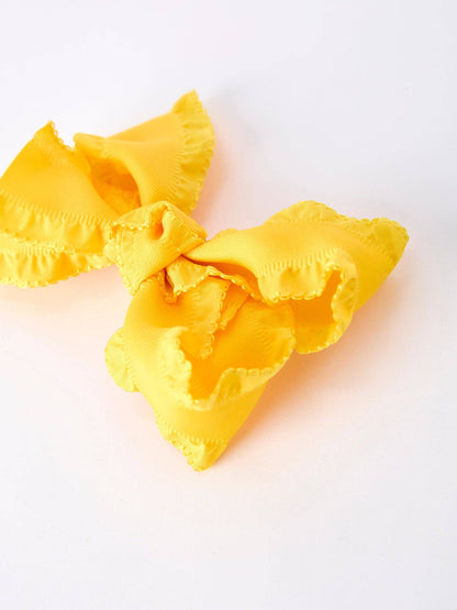 Ruffle Bow Hair Clip - 3.5 Inches