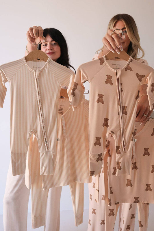 Teddy Bear Bamboo Zip Pajamas | Lottie