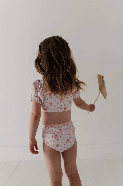 Strawberry Puff Sleeve Swimsuit