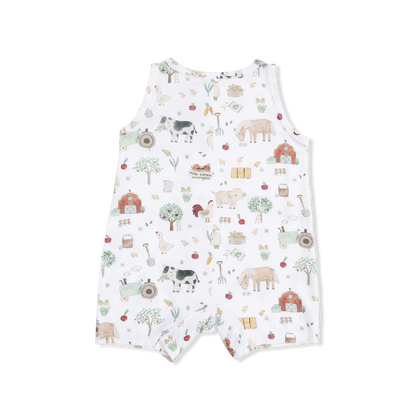 Cute Farm Animals Sleeveless Shortie Romper