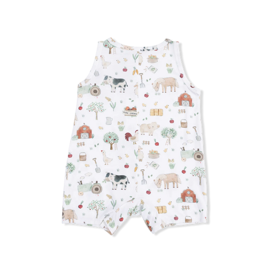 Cute Farm Animals Sleeveless Shortie Romper