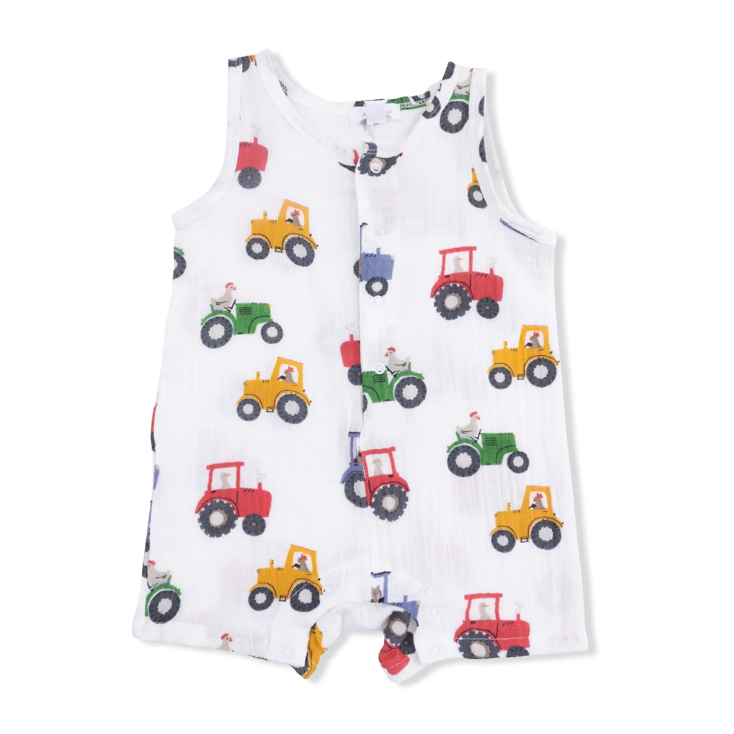 Tractor Friends Sleeveless Shortie Romper