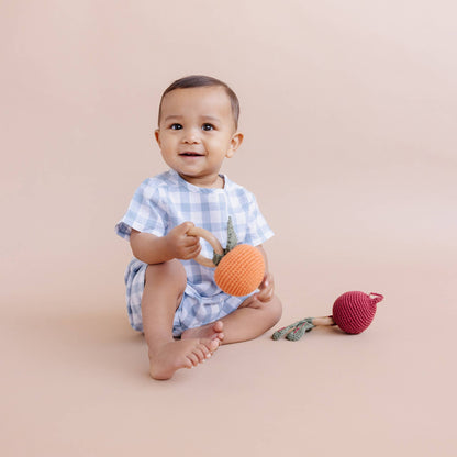 Cotton Crochet Orange Rattle Teether