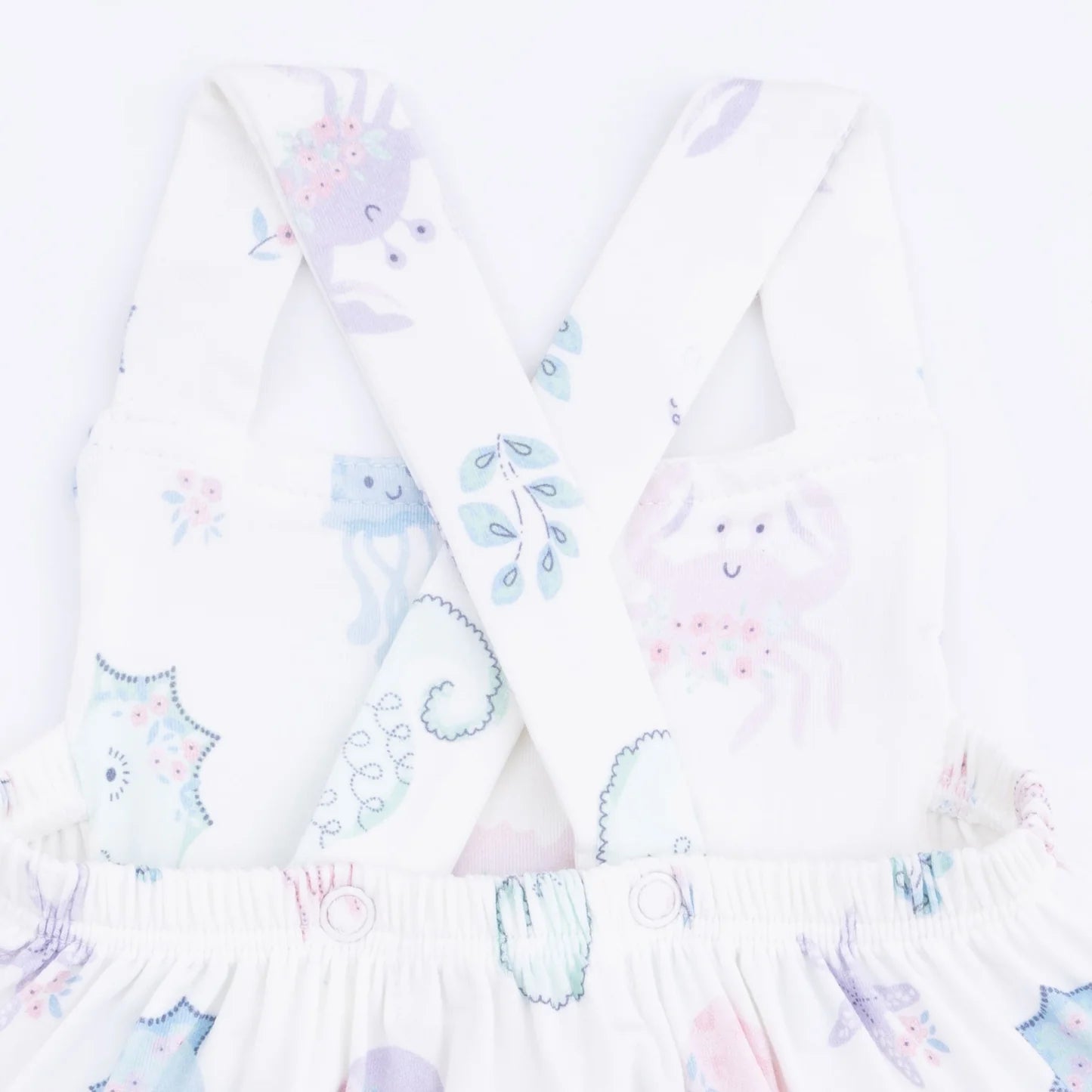 Floral Sea Creatures Ruffle Sunsuit