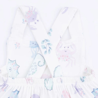 Floral Sea Creatures Ruffle Sunsuit