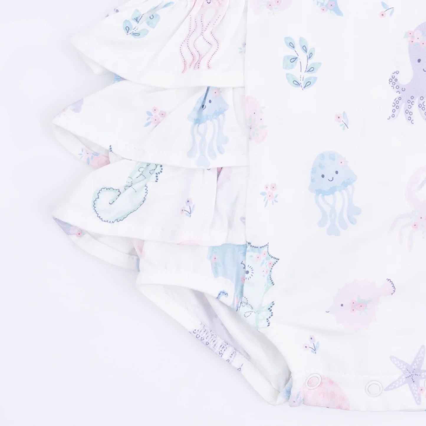 Floral Sea Creatures Ruffle Sunsuit