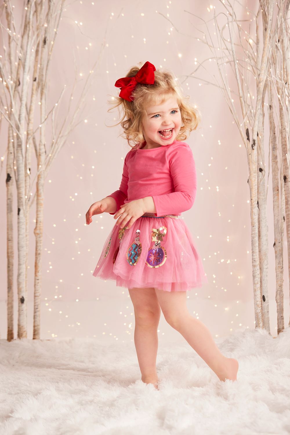 Pink Christmas Ornament Sequin Tutu