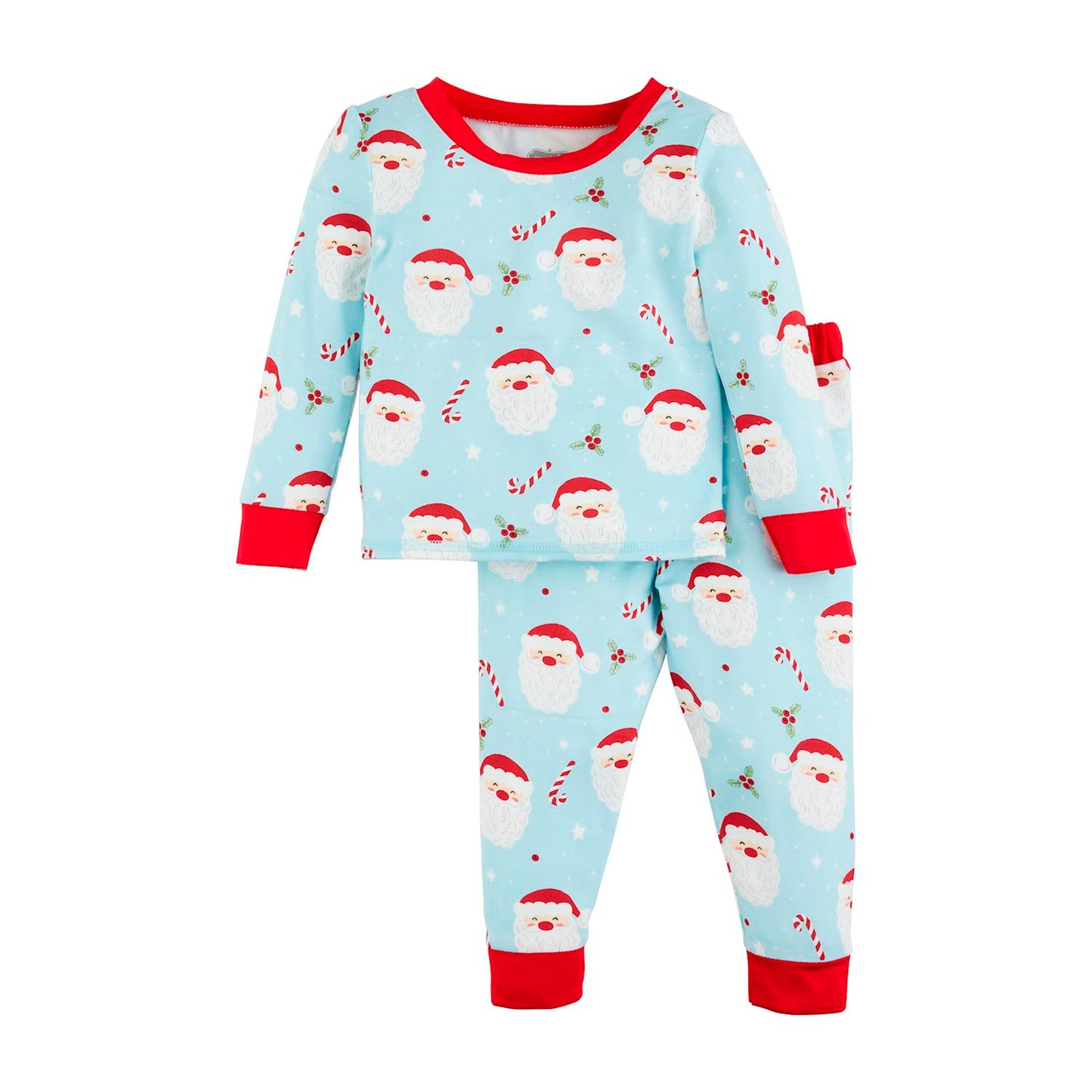 Blue Santa Glow Toddler Pajama Set