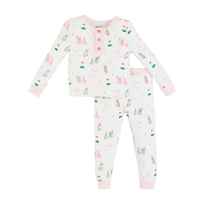 pink golf pajama set 