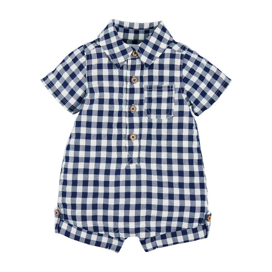 Navy Gingham Shortall