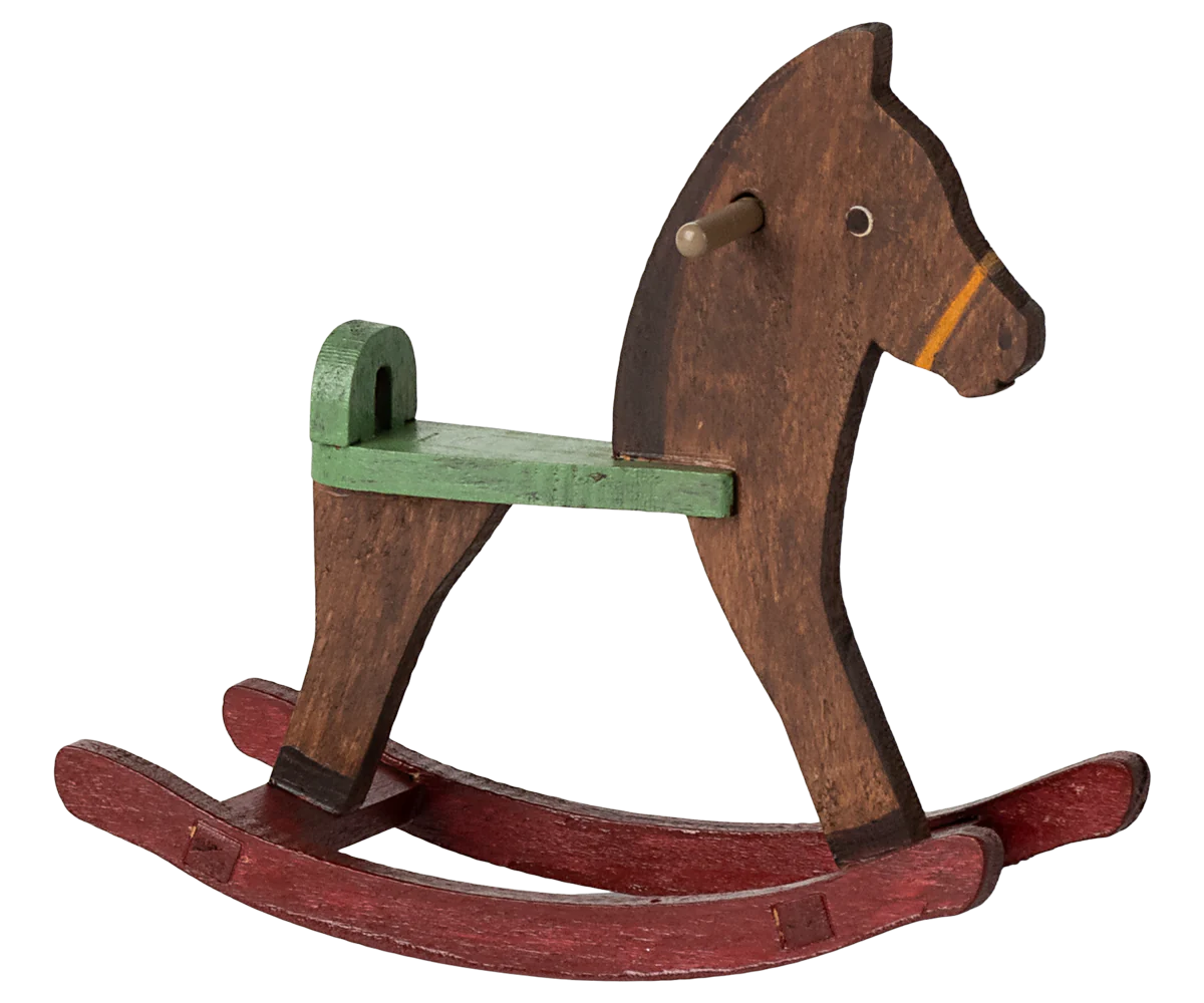 PREORDER - Rocking horse, Mouse - Dark brown