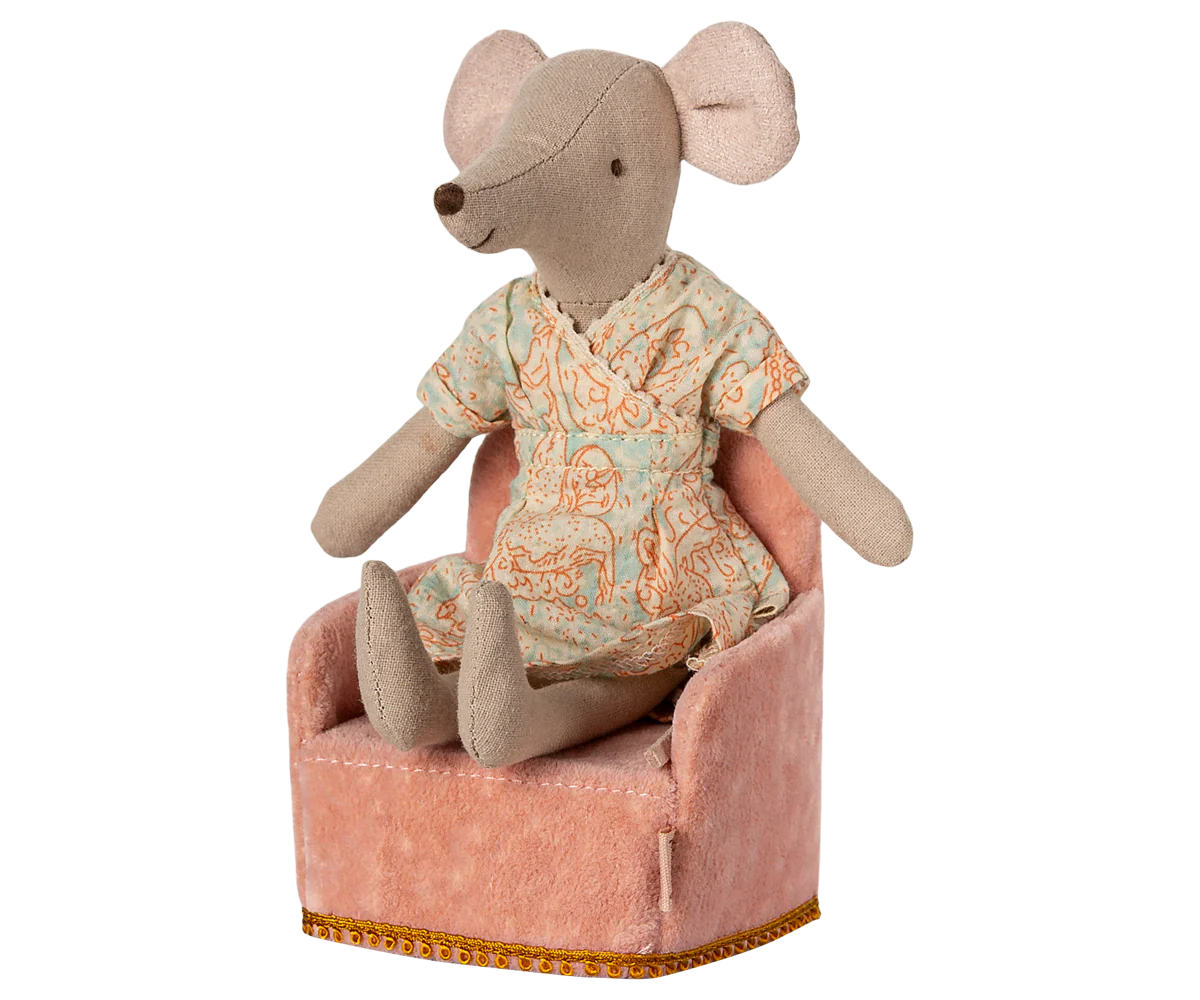 Maileg Folding chair, Mouse - Rose