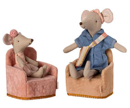 Maileg Folding chair, Mouse - Rose