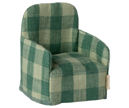 PREORDER - Maileg Folding chair, Mouse - Green check