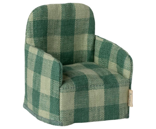 PREORDER - Maileg Folding chair, Mouse - Green check