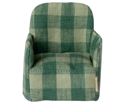 PREORDER - Maileg Folding chair, Mouse - Green check