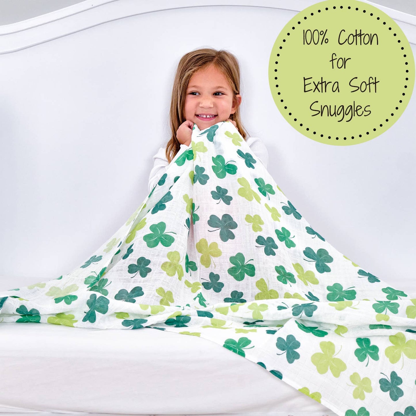 Lucky Shamrock St. Patrick's Day Swaddle Blanket