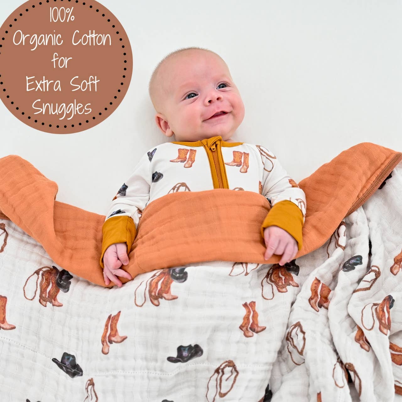 Better in Boots Muslin Quilt Baby & Kids Blanket