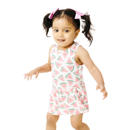 Watermelon Hearts Bodysuit with Skirt
