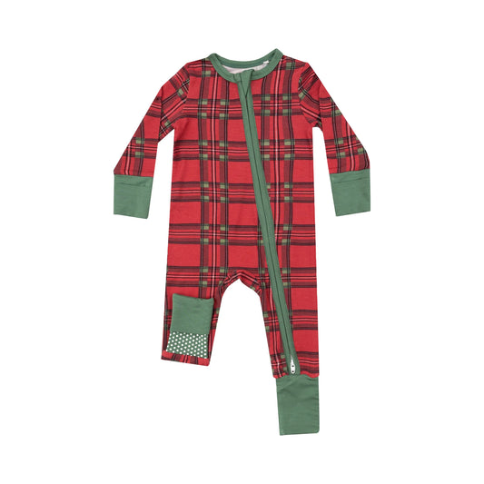 Vintage Holiday Plaid - 2 Way Zipper Romper