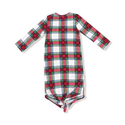 Holiday Plaid Knotted Gown
