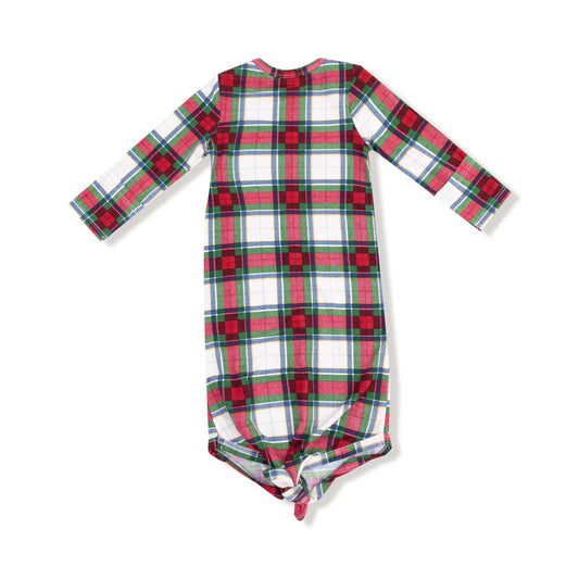 Holiday Plaid Knotted Gown