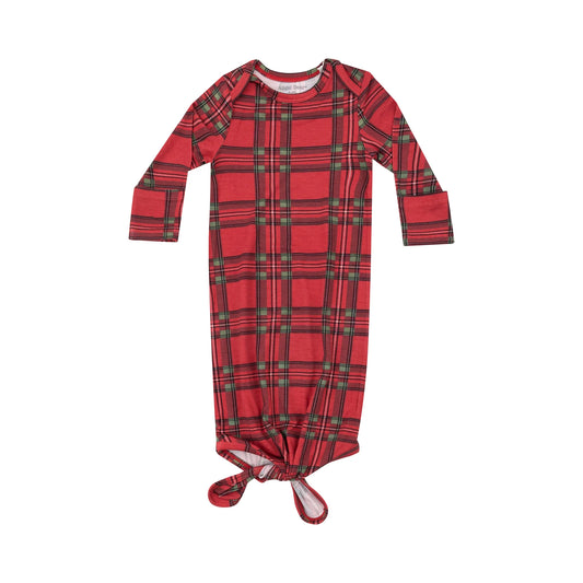 Vintage Holiday Plaid Knotted Gown