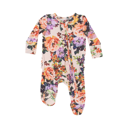 Autumn Rose - 2 Way Ruffle Zipper Footie