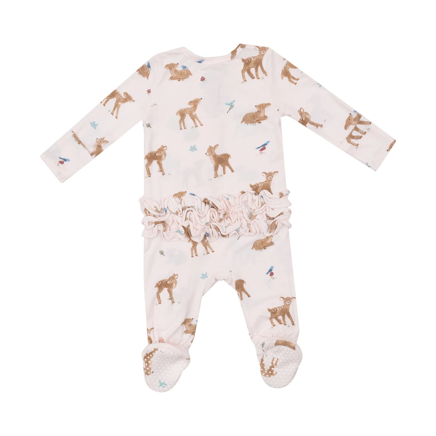 Soft Deer - 2 Way Ruffle Zipper Footie