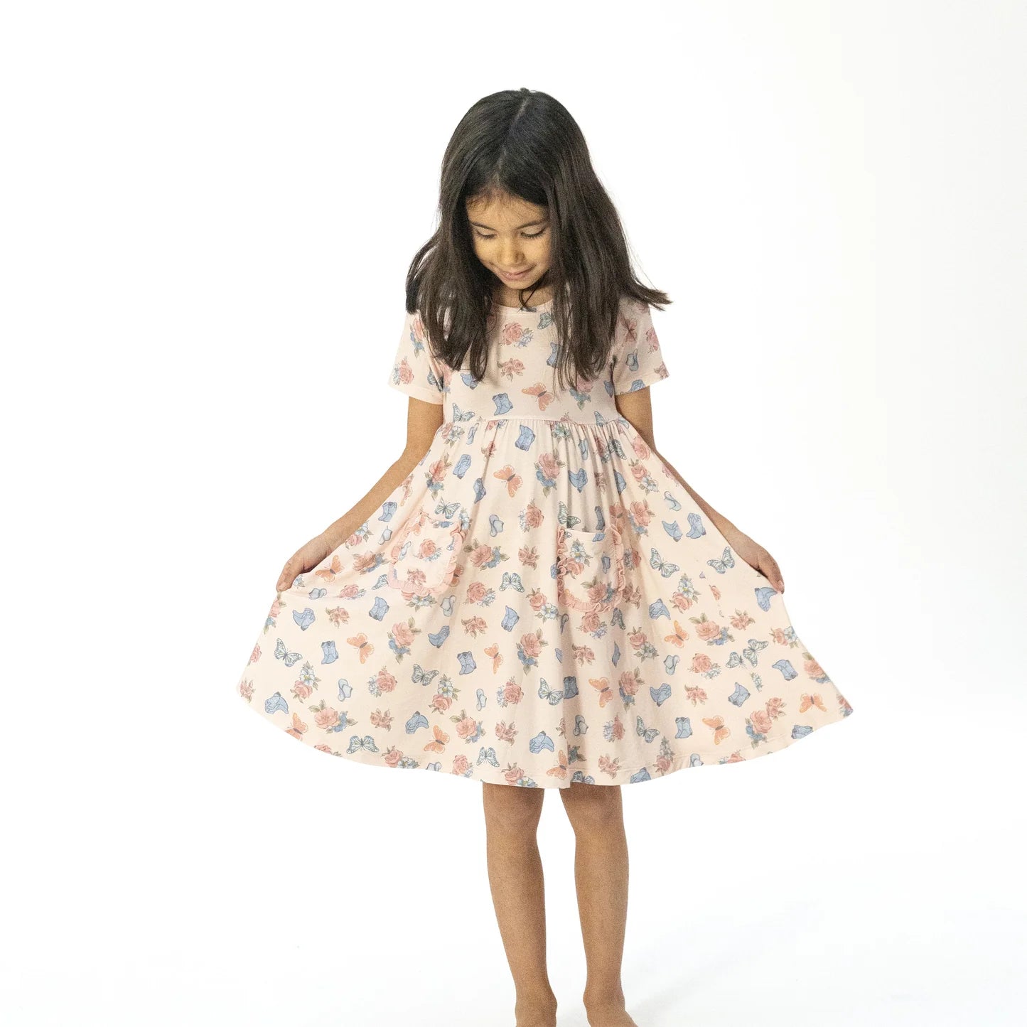 Country Girl Boots Bamboo Twirly Dress