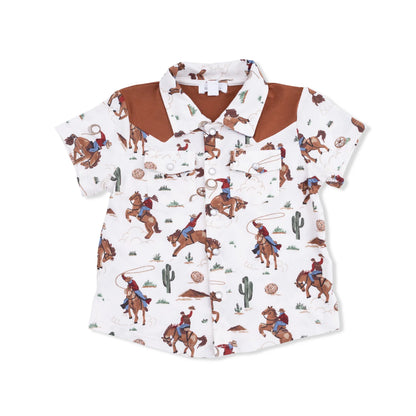 Buckaroo Western Set - Short Sleeve Western Pearl Snap Shirt with Shorts