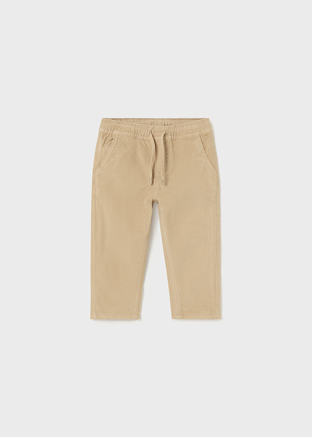 Corduroy baby jogger pants - Almond