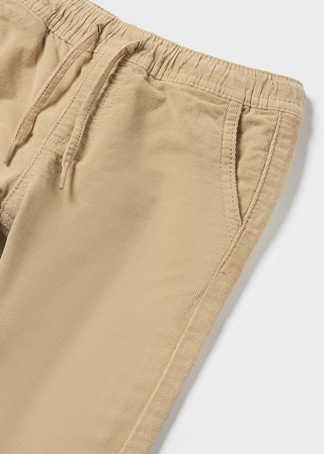 Corduroy baby jogger pants - Almond