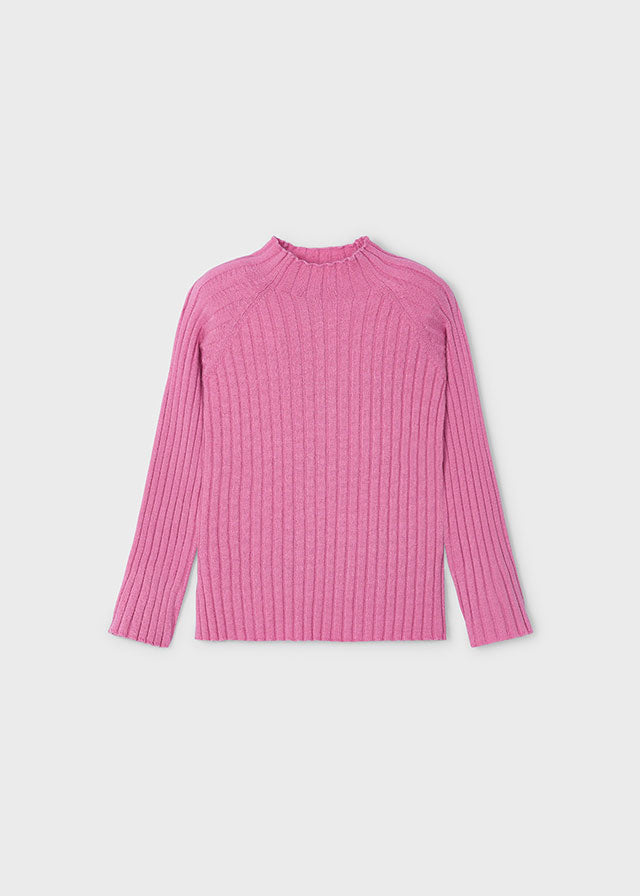 Mock necked ribbed sweater