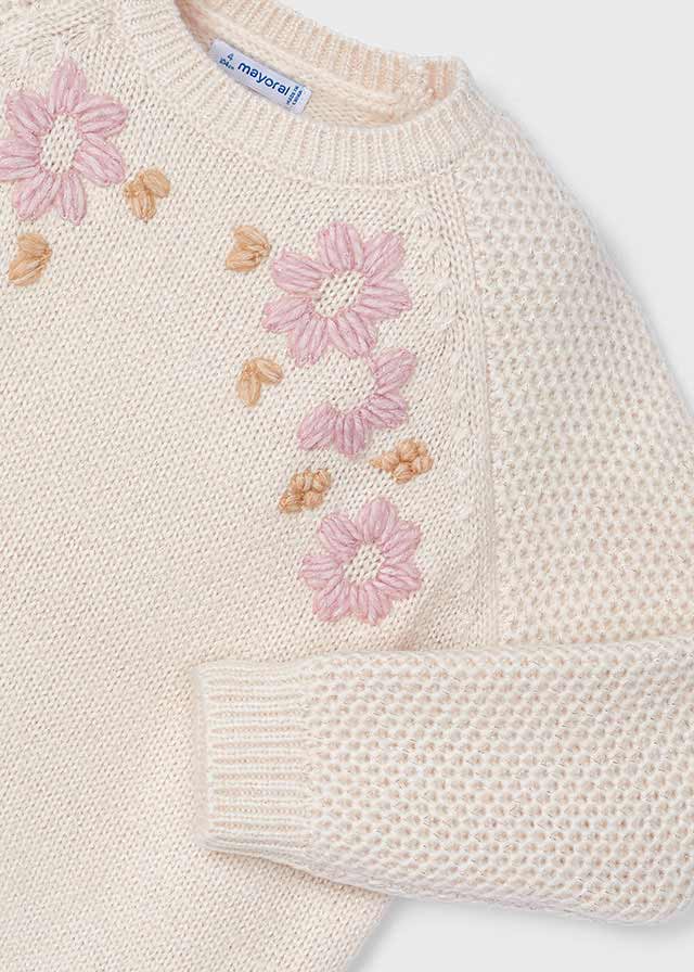 Knitted floral sweater