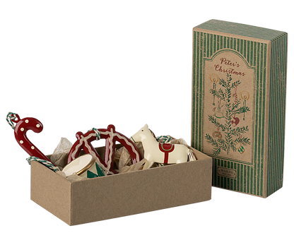Maileg Metal Ornament Set - Peter's Christmas, Green