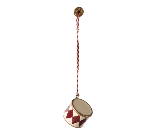 Maileg Metal ornament, Small drum - Red