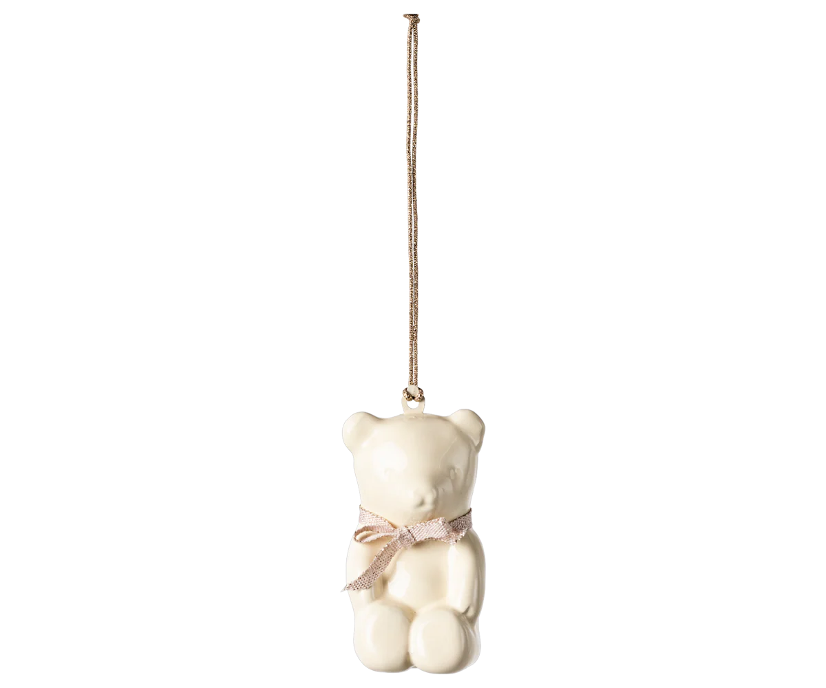 PREORDER - Maileg Metal ornament, Teddy bear - Off white/Rose (Available Early October)