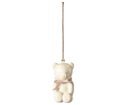 PREORDER - Maileg Metal ornament, Teddy bear - Off white/Rose (Available Early October)