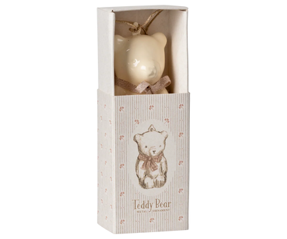PREORDER - Maileg Metal ornament, Teddy bear - Off white/Rose (Available Early October)