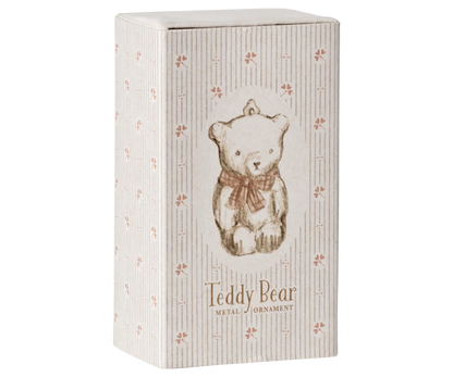PREORDER - Maileg Metal ornament, Teddy bear - Off white/Rose (Available Early October)