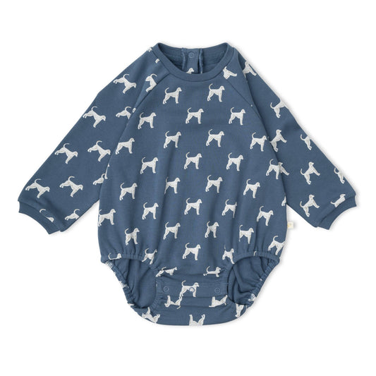 Organic Long Sleeve Bubble Romper - Dog