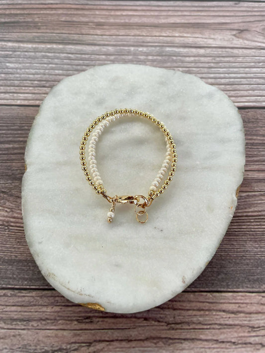 14K Double Strand - Mini Luster Ivory