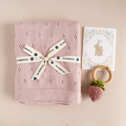 Greeting Card Pastel Floral Bunny Baby Congrats